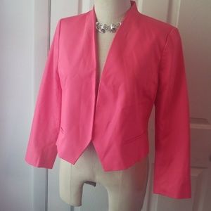 Sz 8 NWT ANN TAYLOR pink no-button blazer
